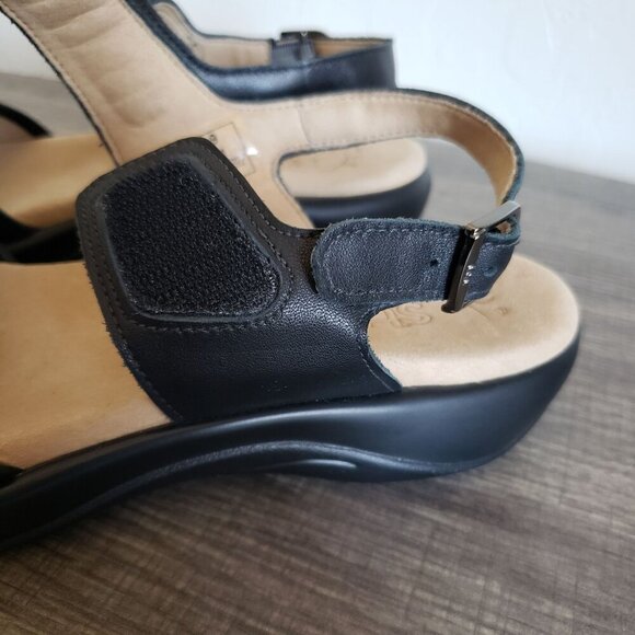 SAS Lisette Heel Strap Studded Leather Black Sandal Women's 9 Comfort Adjustable - Picture 9 of 11